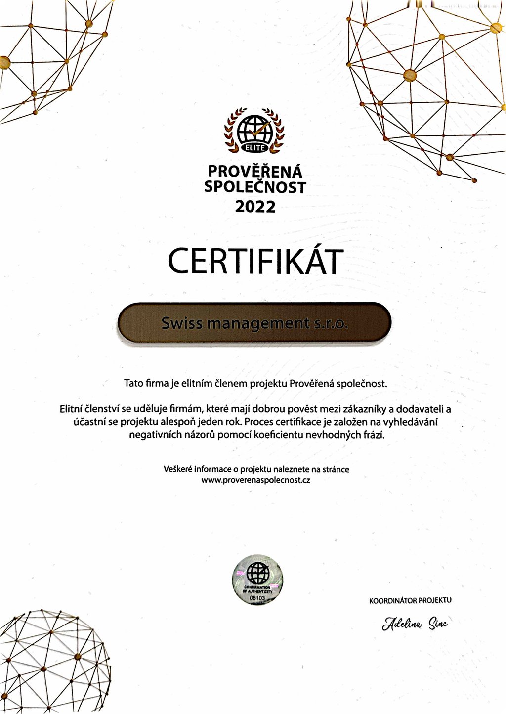 Prověřená společnost 2022